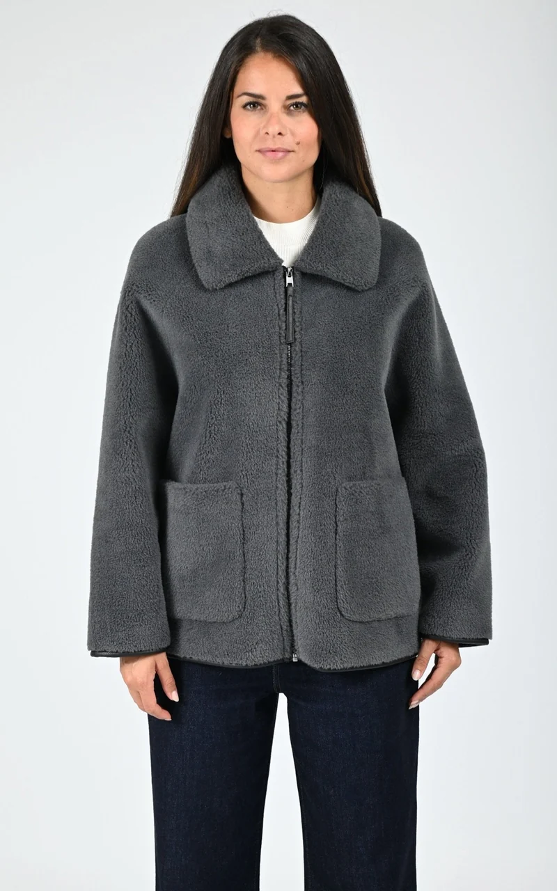 Veste fausse fourrure Juliette gris