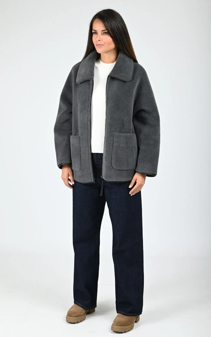 Veste fausse fourrure Juliette gris