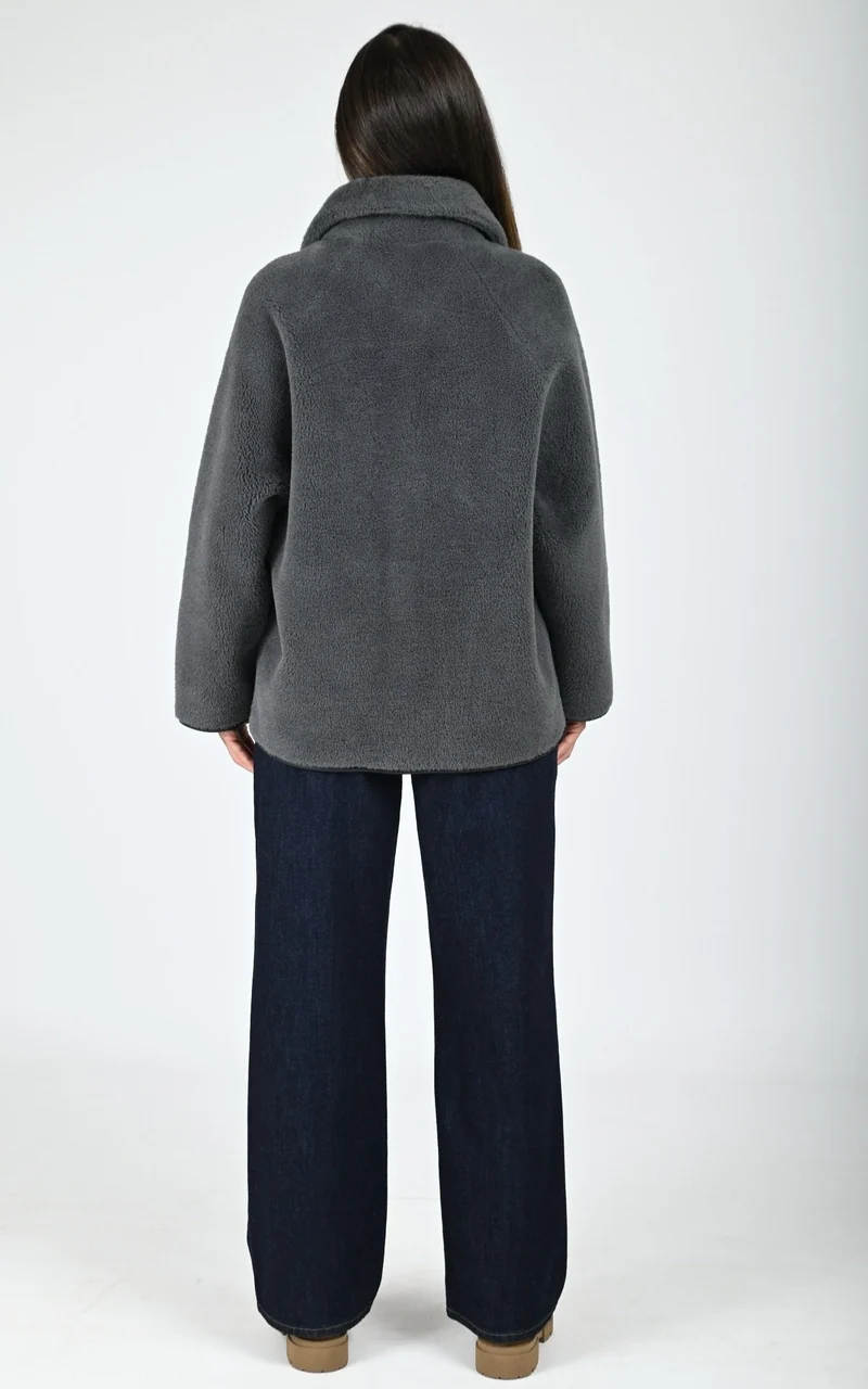 Veste fausse fourrure Juliette gris