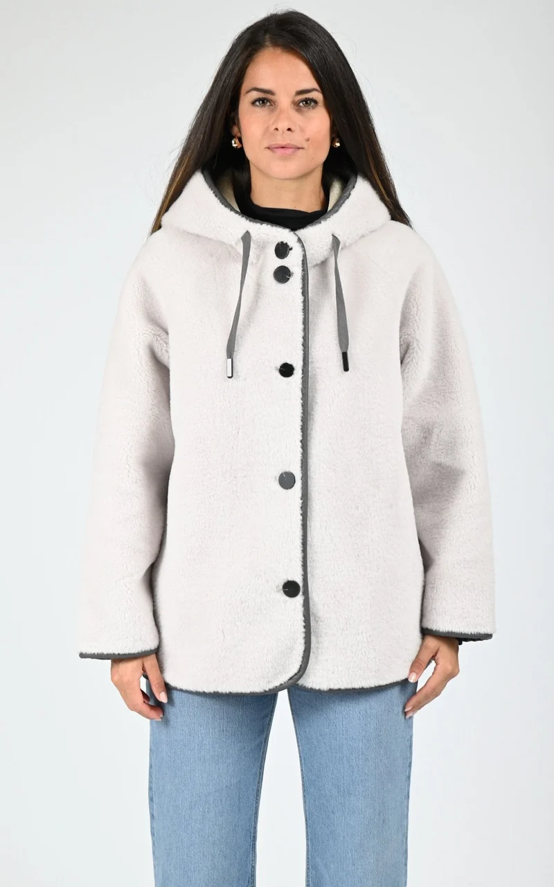 Veste à capuche laine Seoul beige