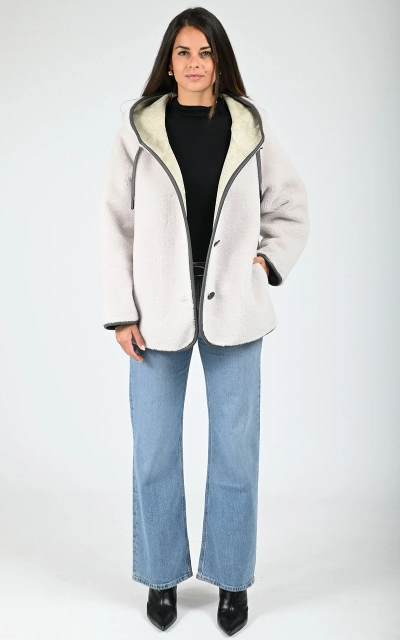 Veste à capuche laine Seoul beige
