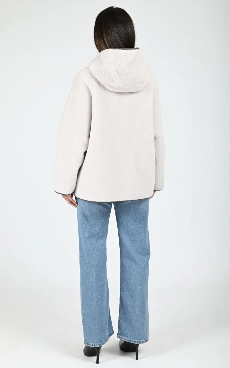 Veste à capuche laine Seoul beige
