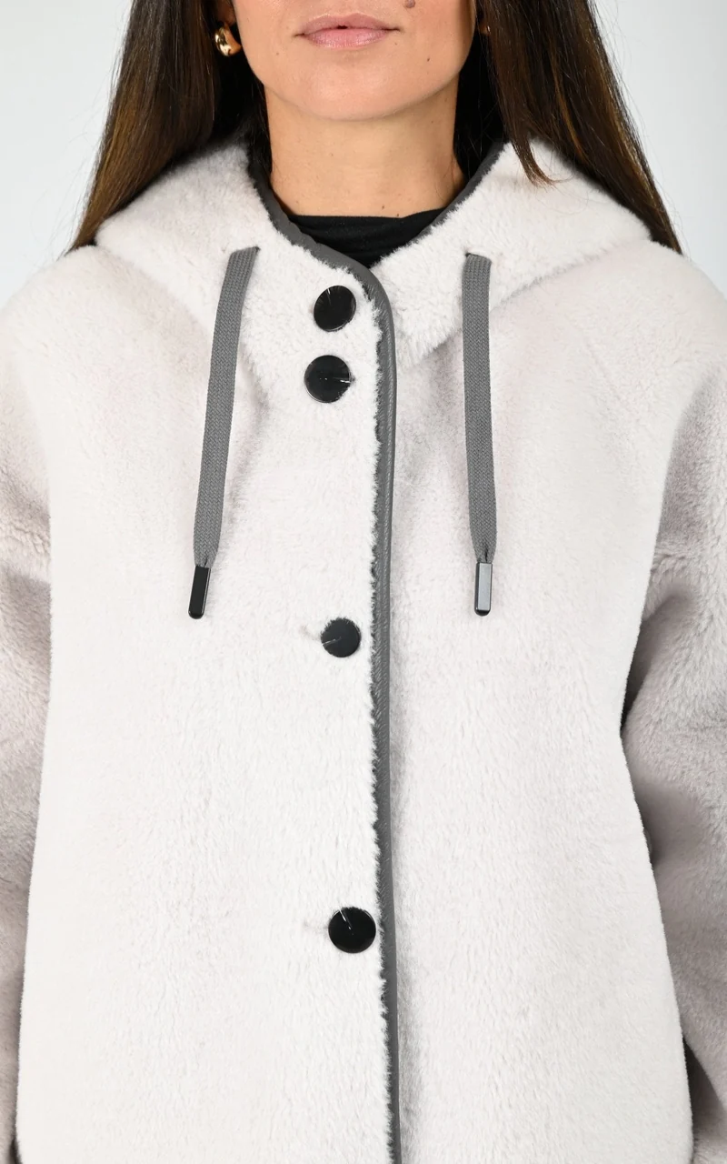 Veste à capuche laine Seoul beige