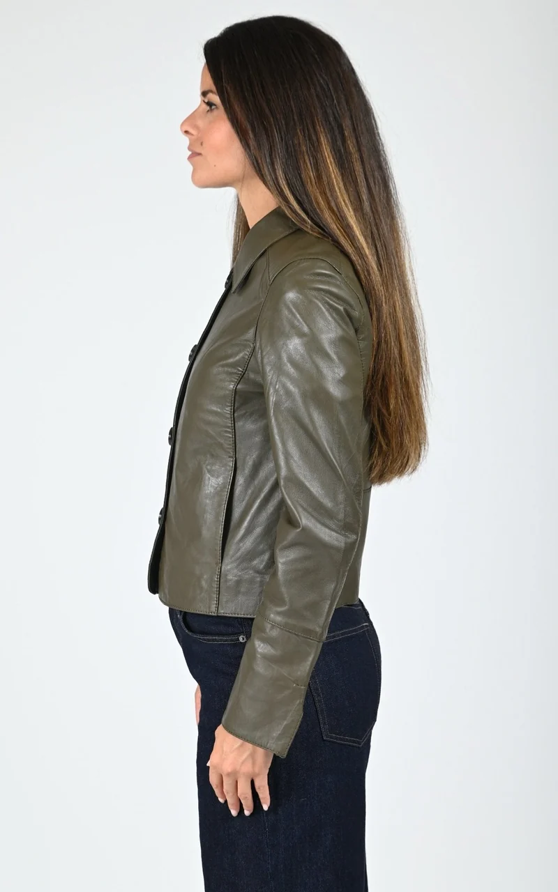 Veste paletot cuir Leslie bronze