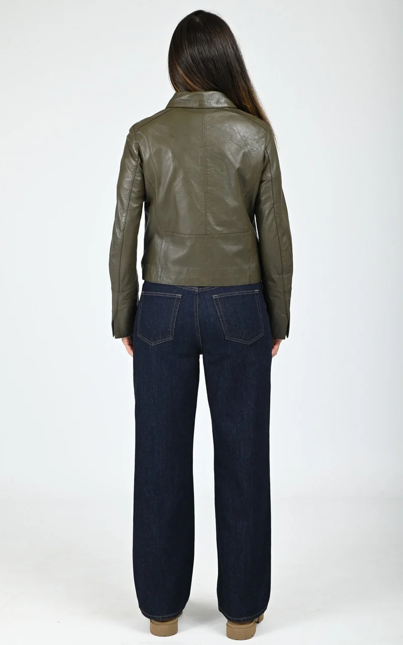 Veste paletot cuir Leslie bronze