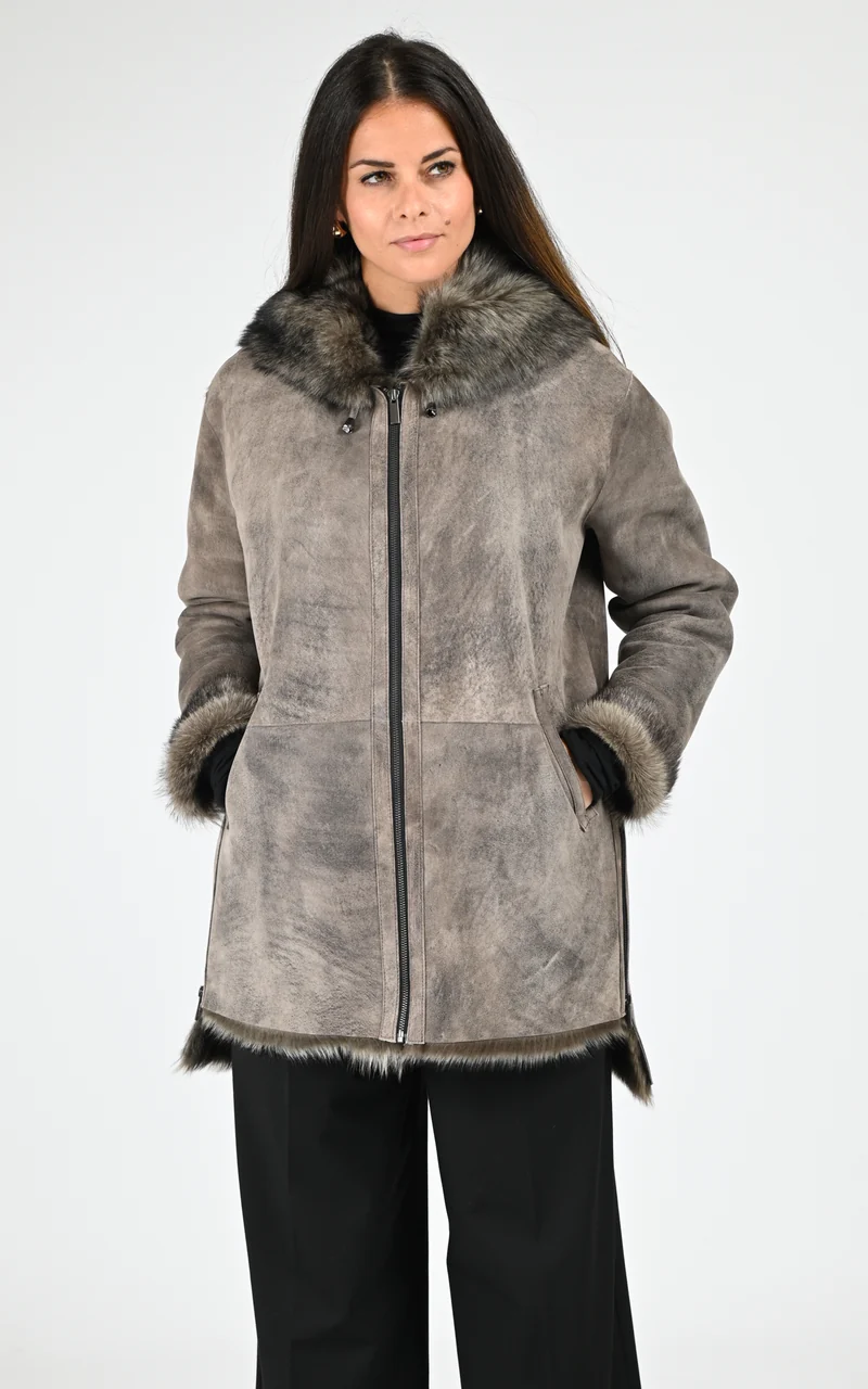 Veste agneau de Toscane Eden taupe