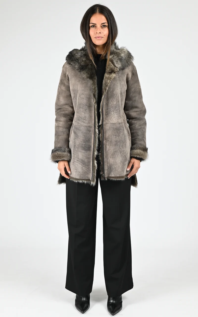 Veste agneau de Toscane Eden taupe