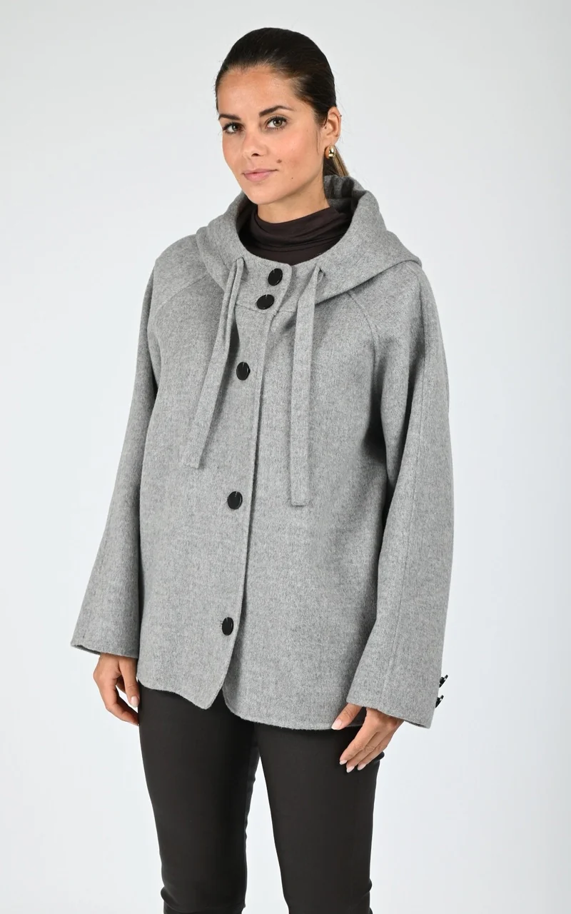 Veste à capuche laine Akita gris