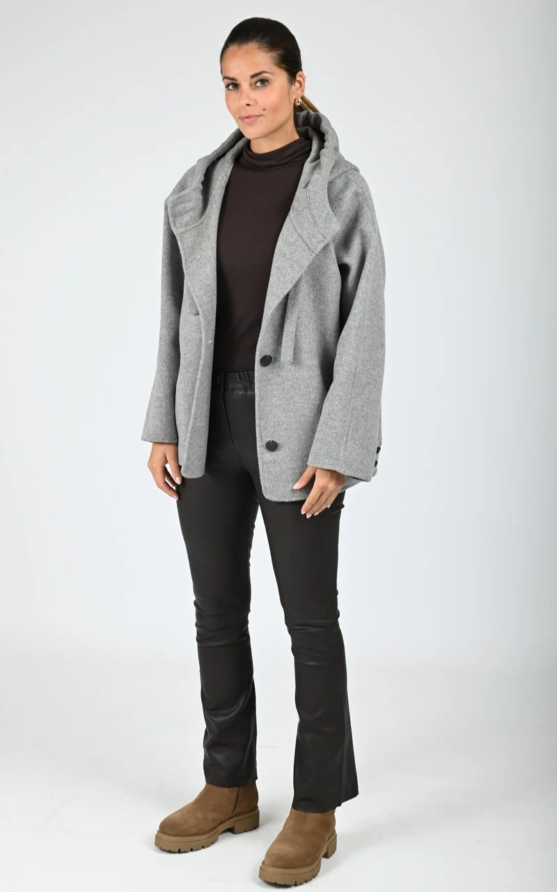 Veste à capuche laine Akita gris