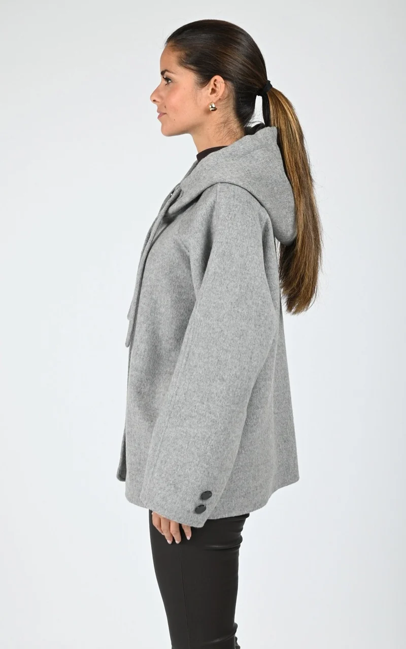 Veste à capuche laine Akita gris