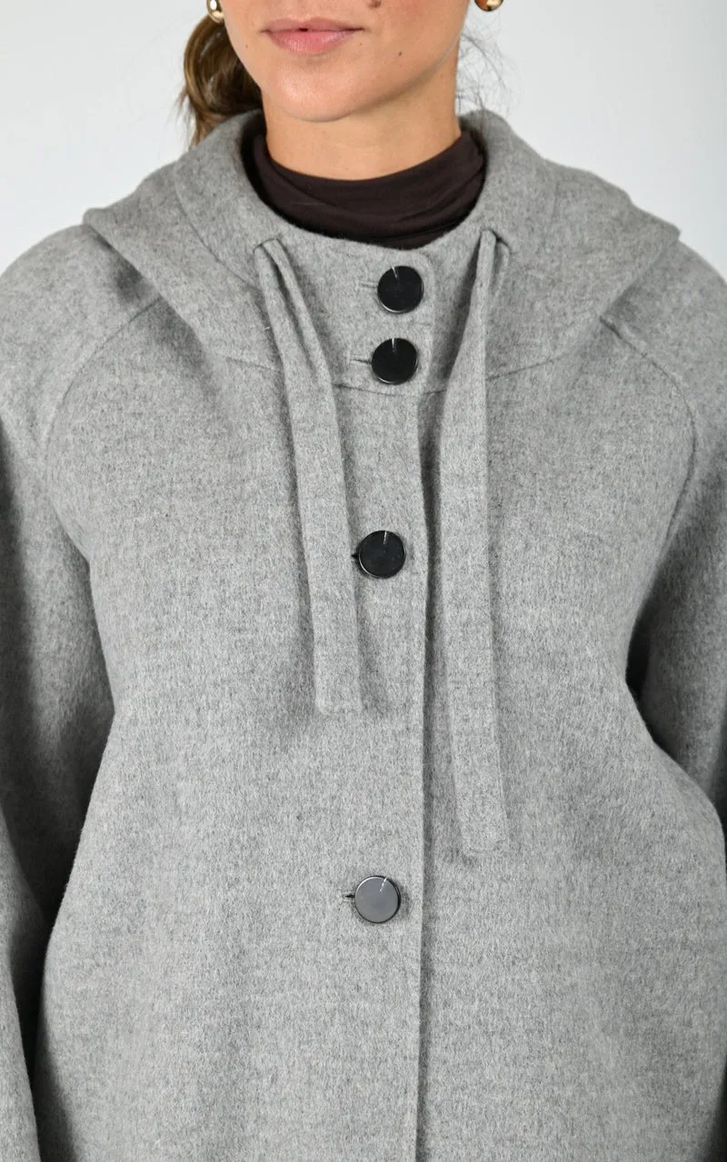 Veste à capuche laine Akita gris