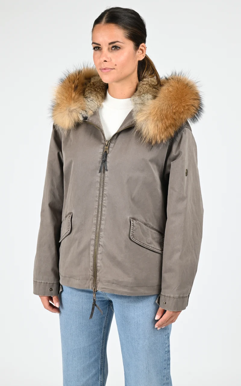 Veste toile army Bella taupe