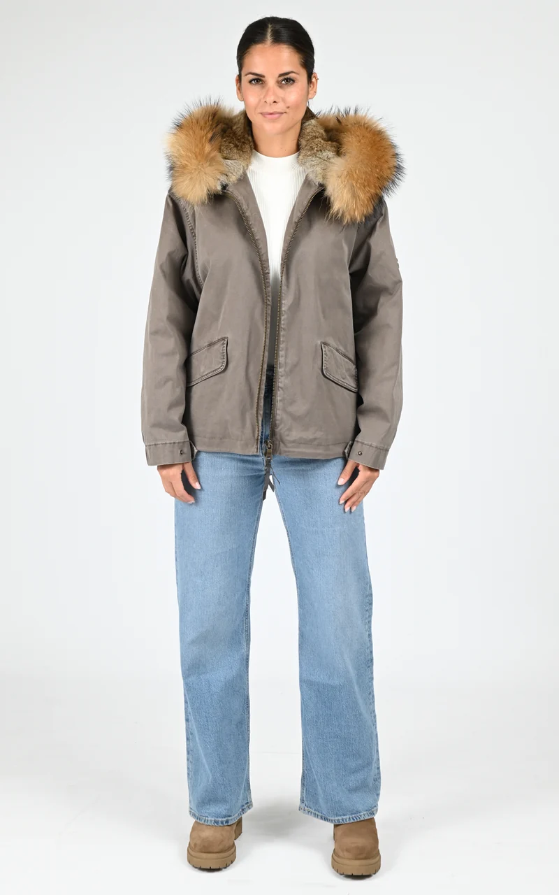 Veste toile army Bella taupe