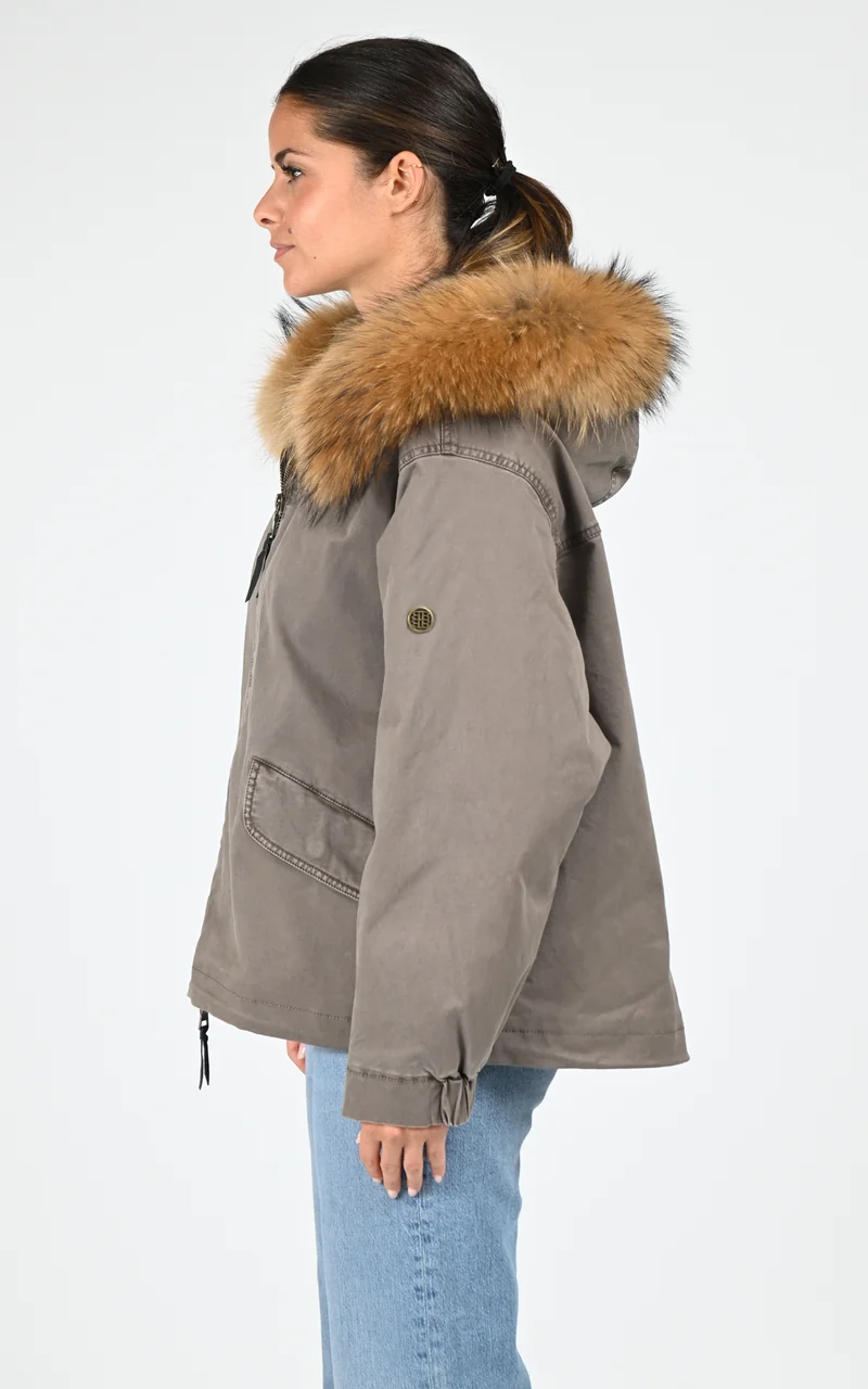 Veste toile army Bella taupe