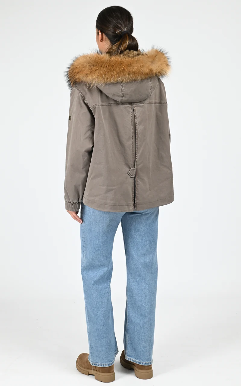 Veste toile army Bella taupe