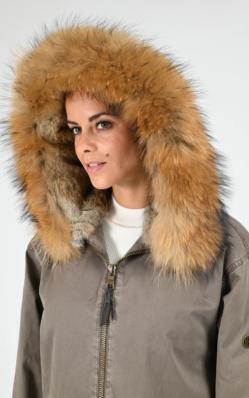 Veste toile army Bella taupe