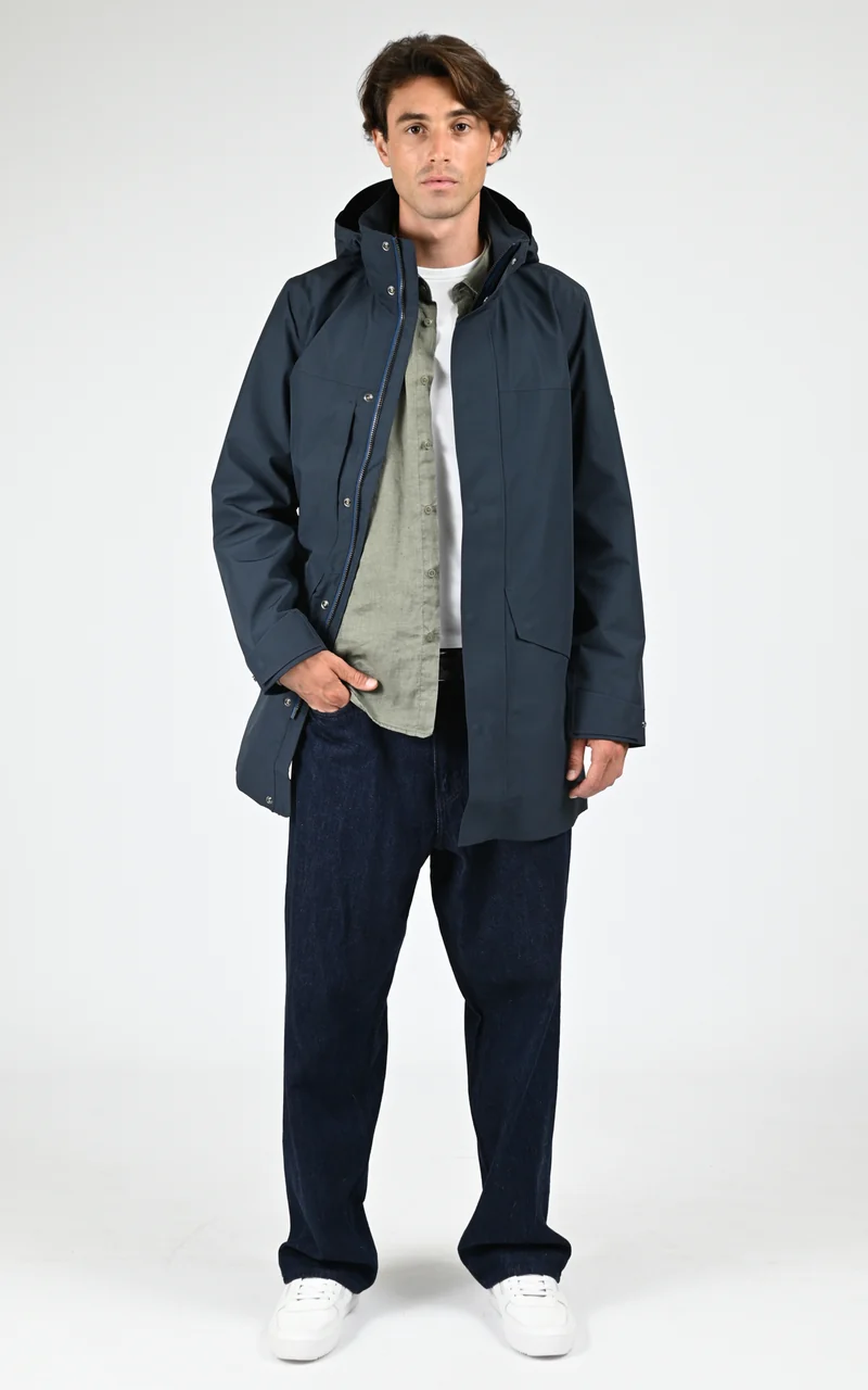 Parka longue GORE-TEX bleu marine