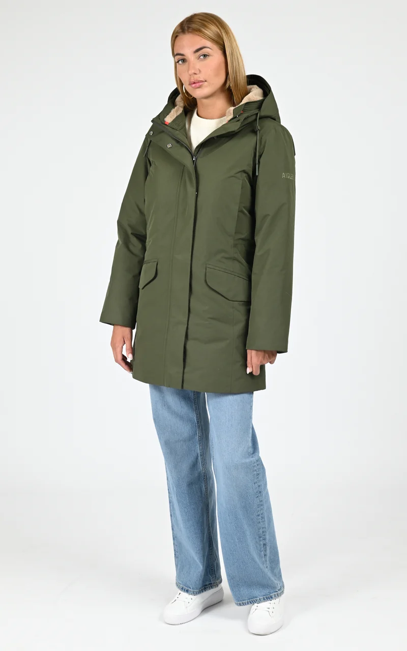 Parka longue ajustée GORE-TEX kaki