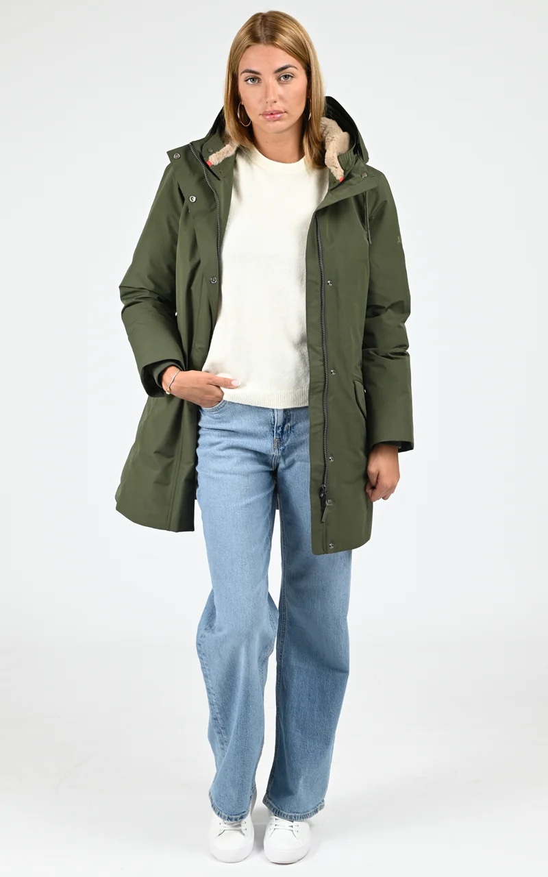 Parka longue ajustée GORE-TEX kaki