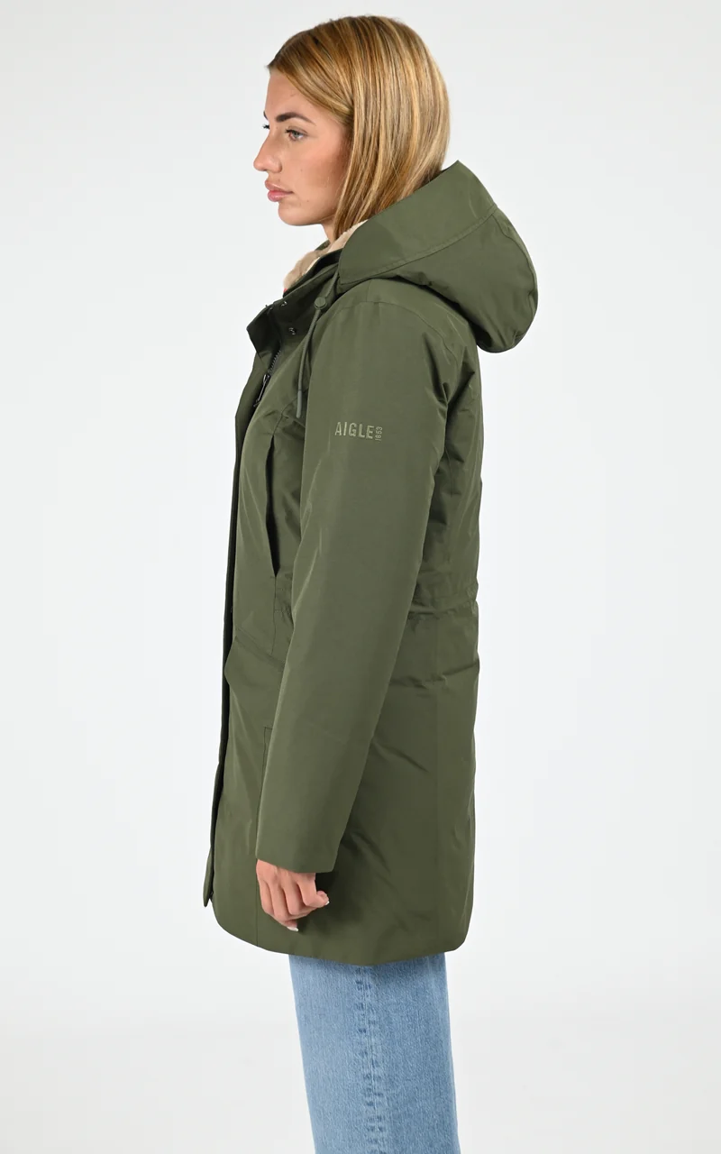 Parka longue ajustée GORE-TEX kaki