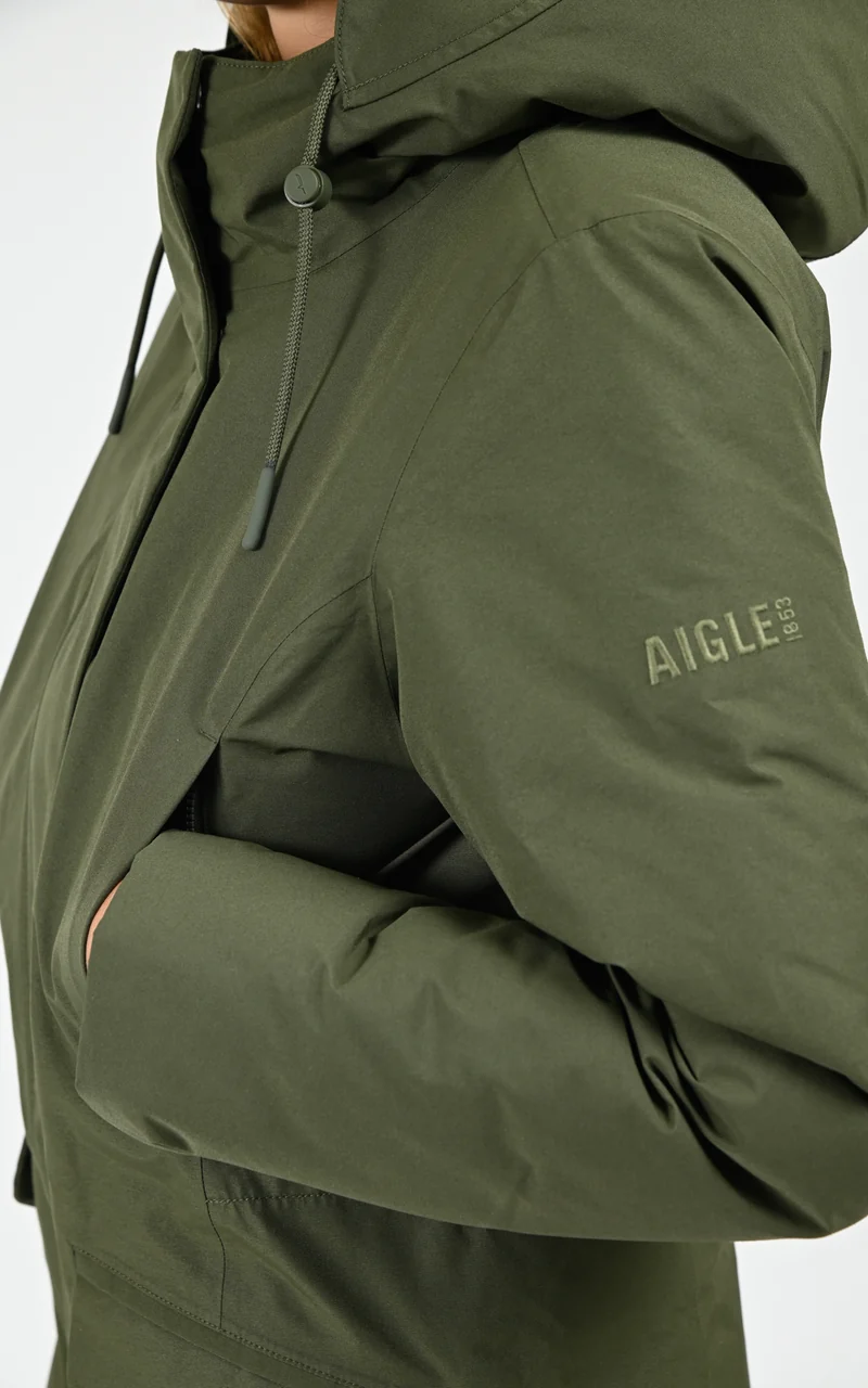 Parka longue ajustée GORE-TEX kaki
