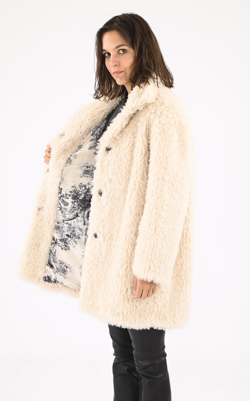Veste longue esprit laine Sound beige
