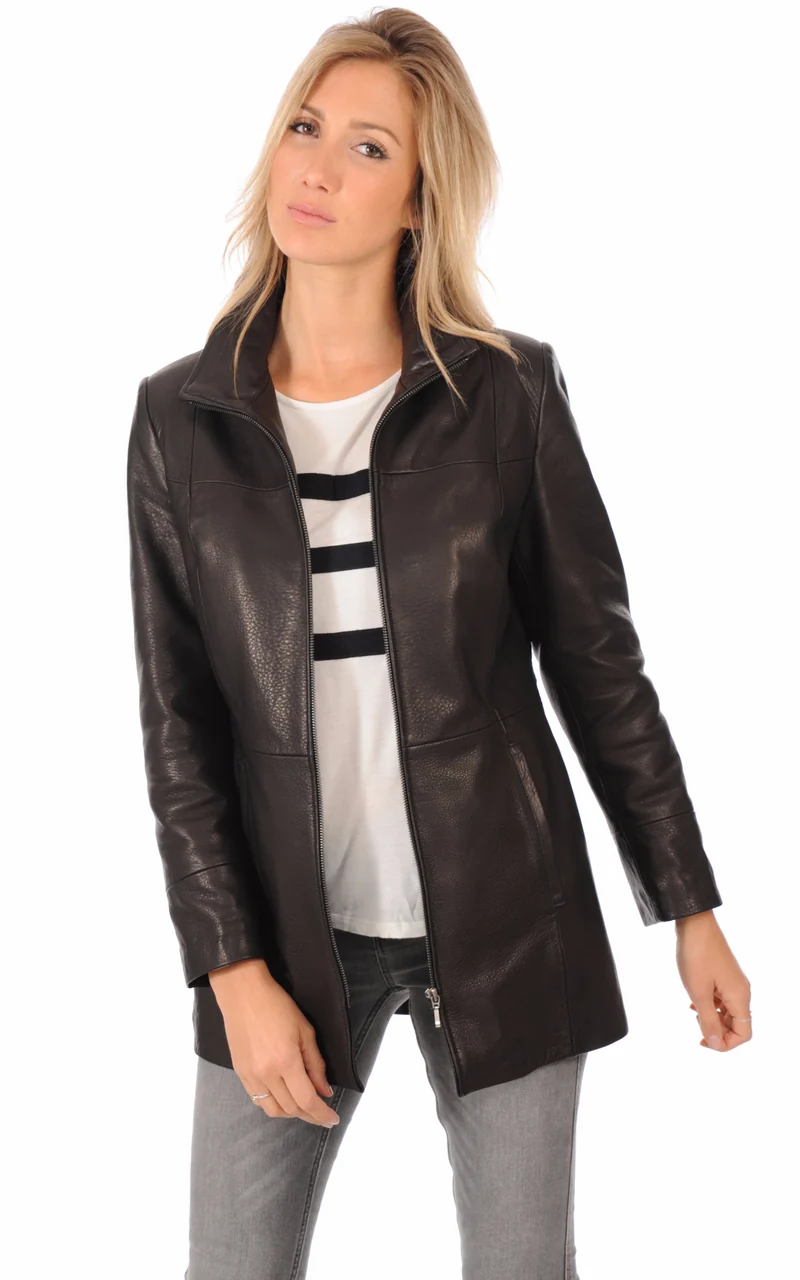Veste cuir Bubble noir