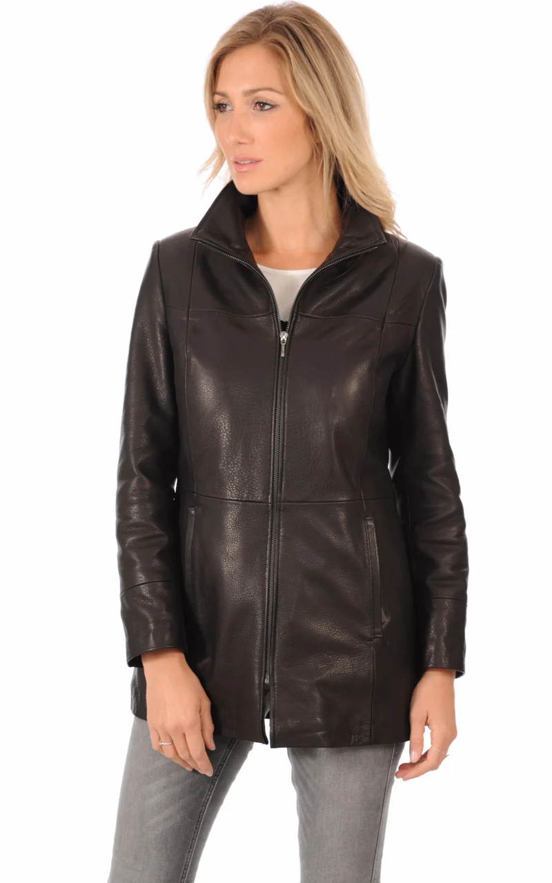 Veste cuir Bubble noir