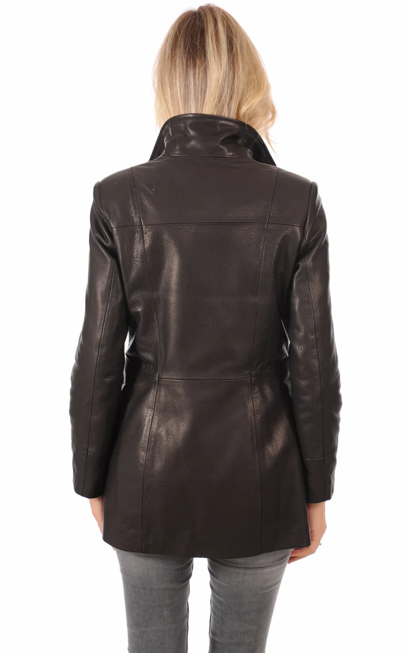 Veste cuir Bubble noir