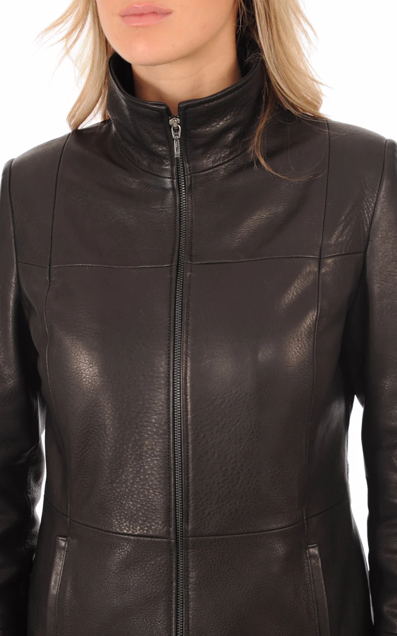 Veste cuir Bubble noir