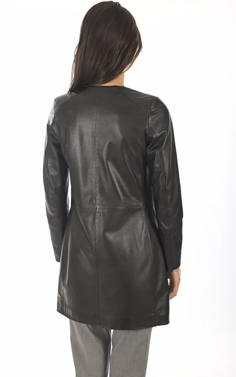 Veste 3/4 cuir agneau noir