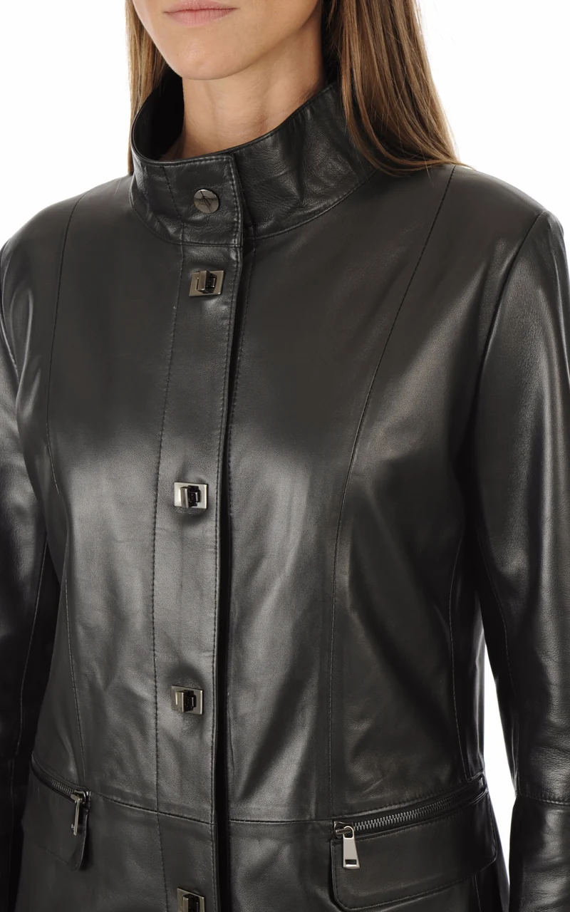 Veste 3/4 cuir noir