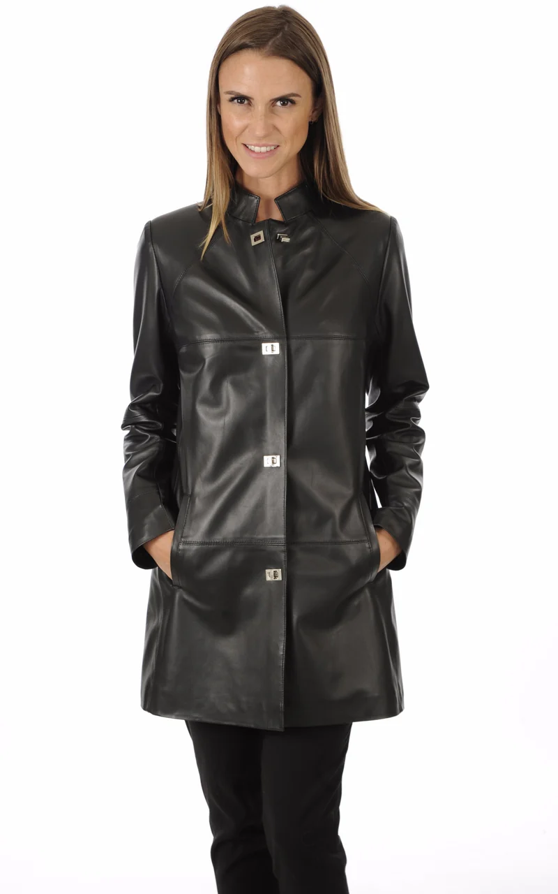 Veste 3/4 cuir noir