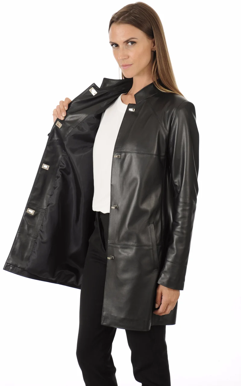 Veste 3/4 cuir noir