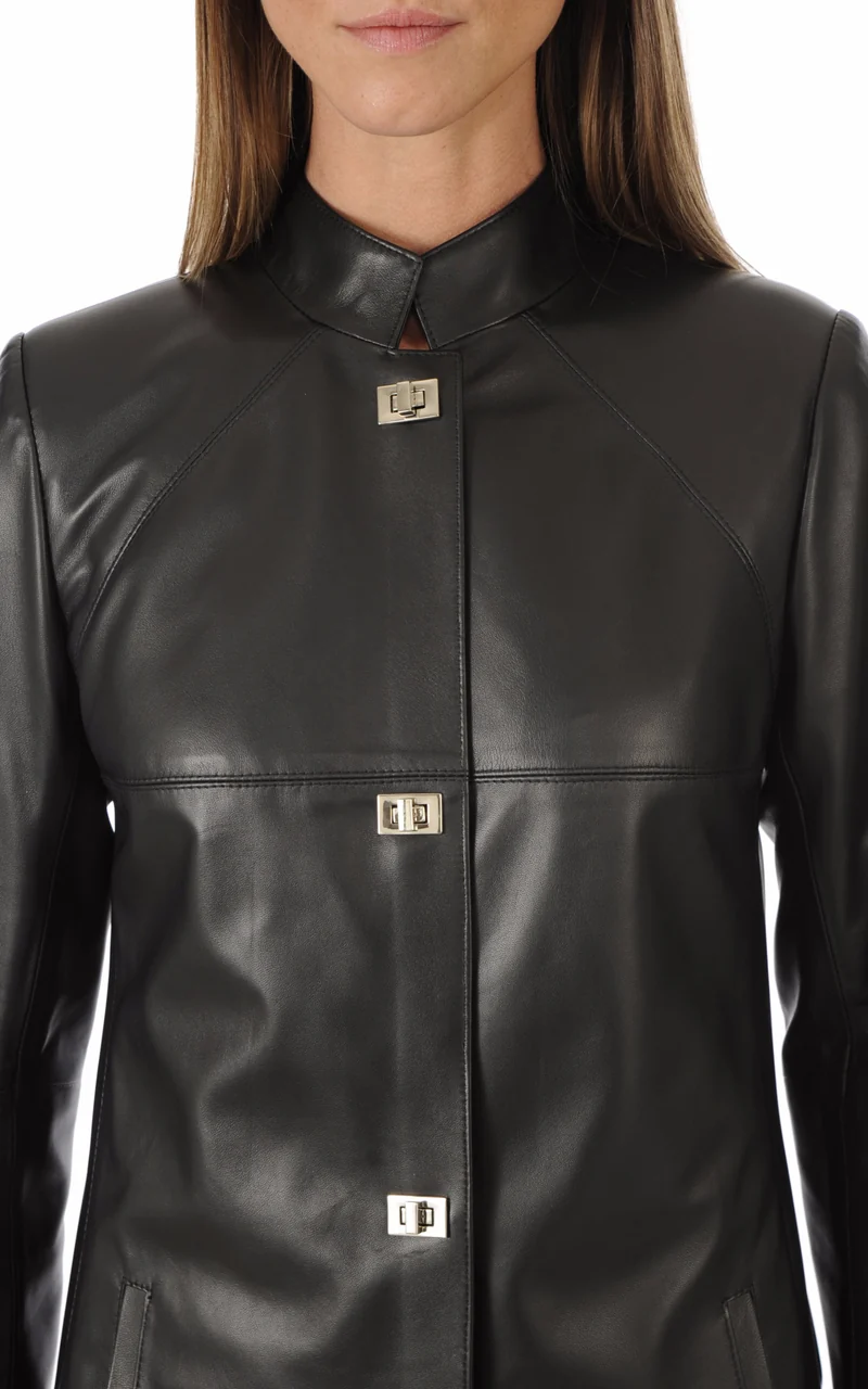 Veste 3/4 cuir noir