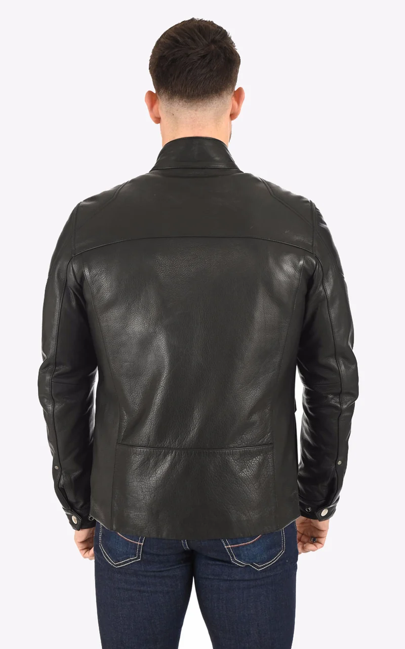 Veste cuir de vachette Richmond noir