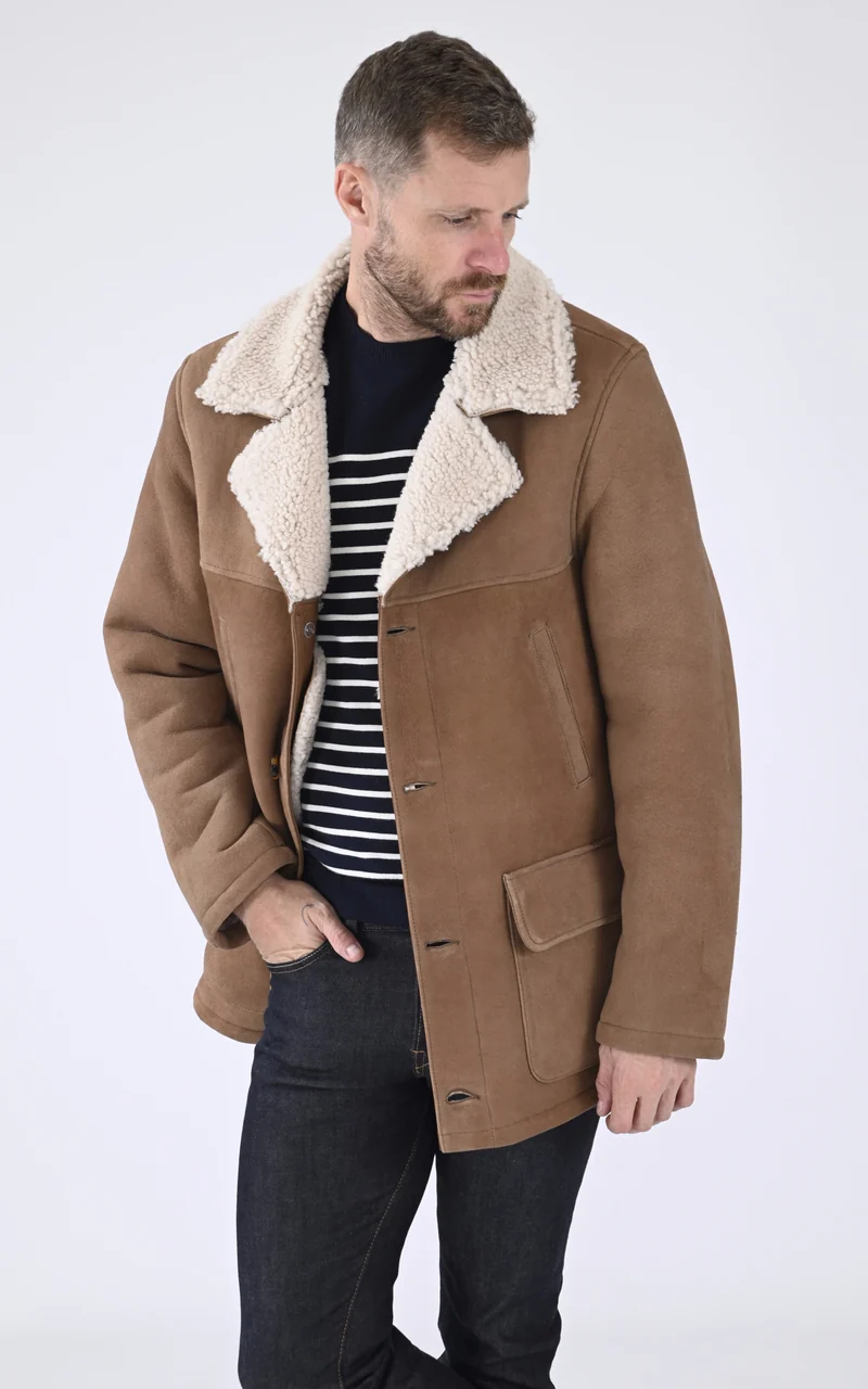 Veste peau lainée Lc Caban Sheep camel