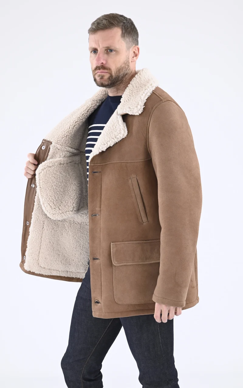 Veste peau lainée Lc Caban Sheep camel