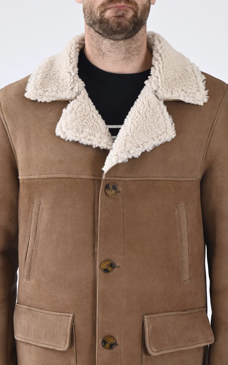 Veste peau lainée Lc Caban Sheep camel