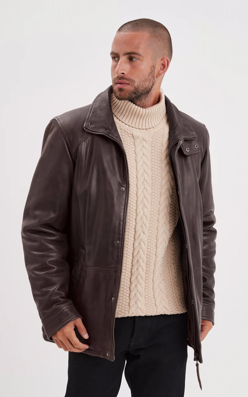Veste cuir Cerro marron
