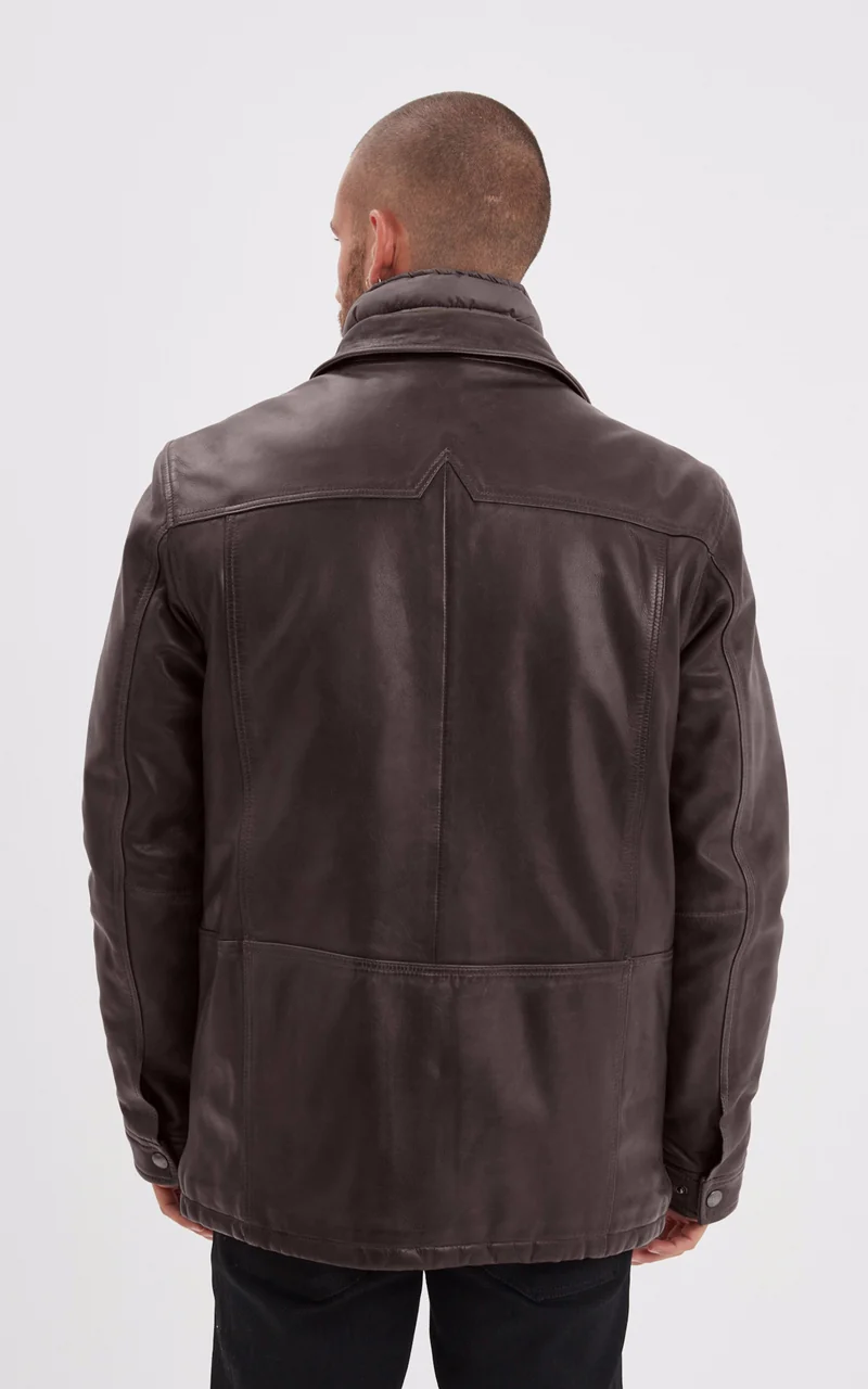 Veste cuir Cerro marron