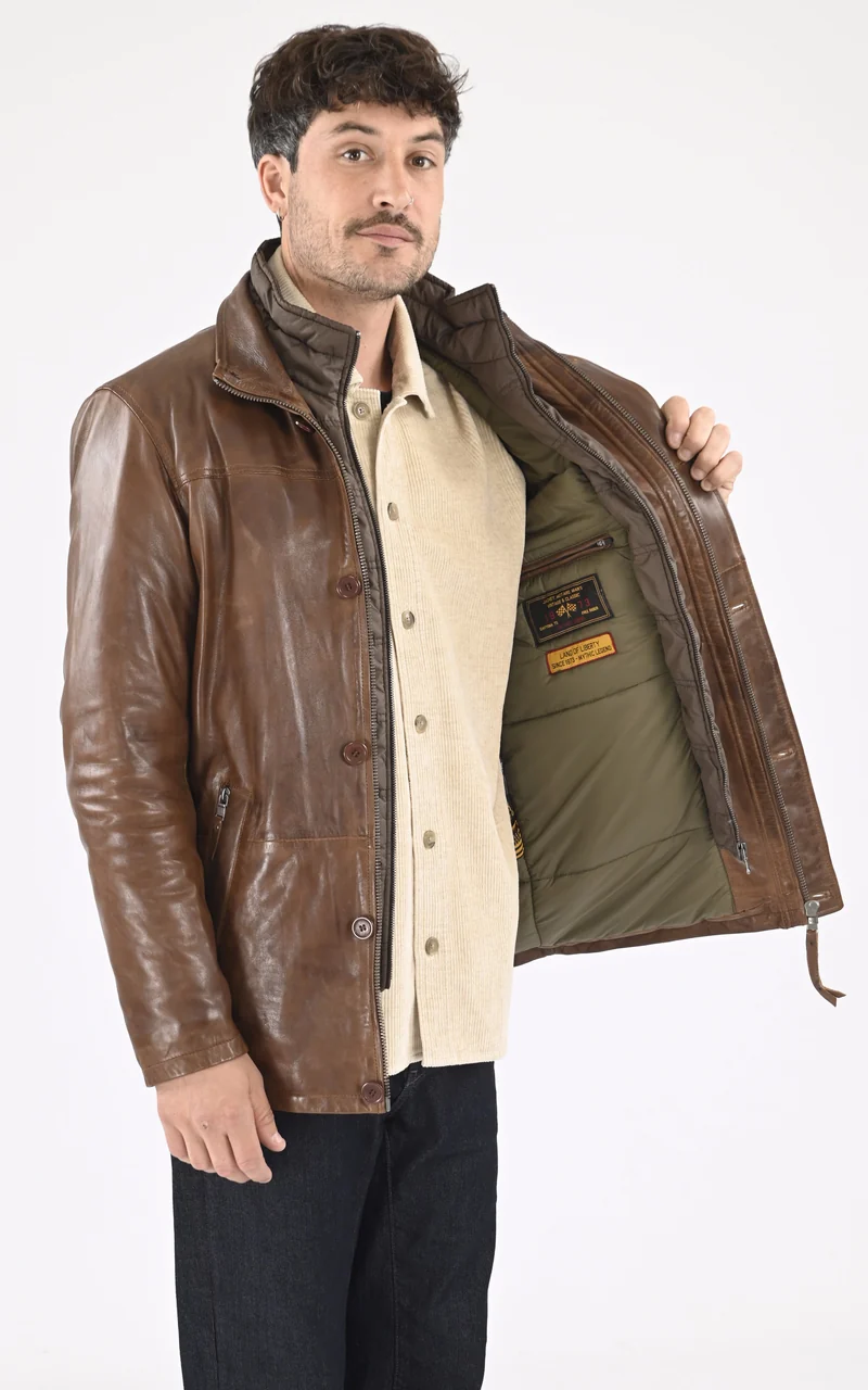 Surveste cuir agneau Moose marron