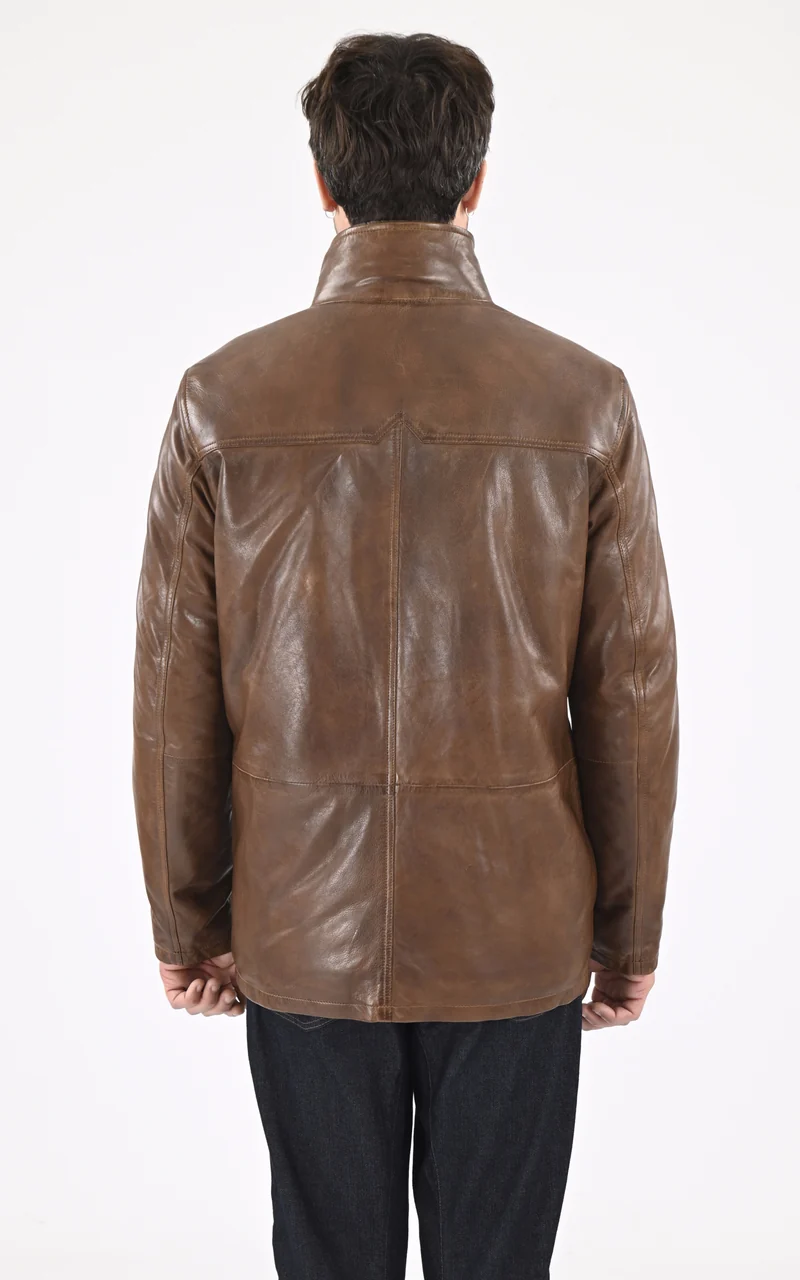 Surveste cuir agneau Moose marron