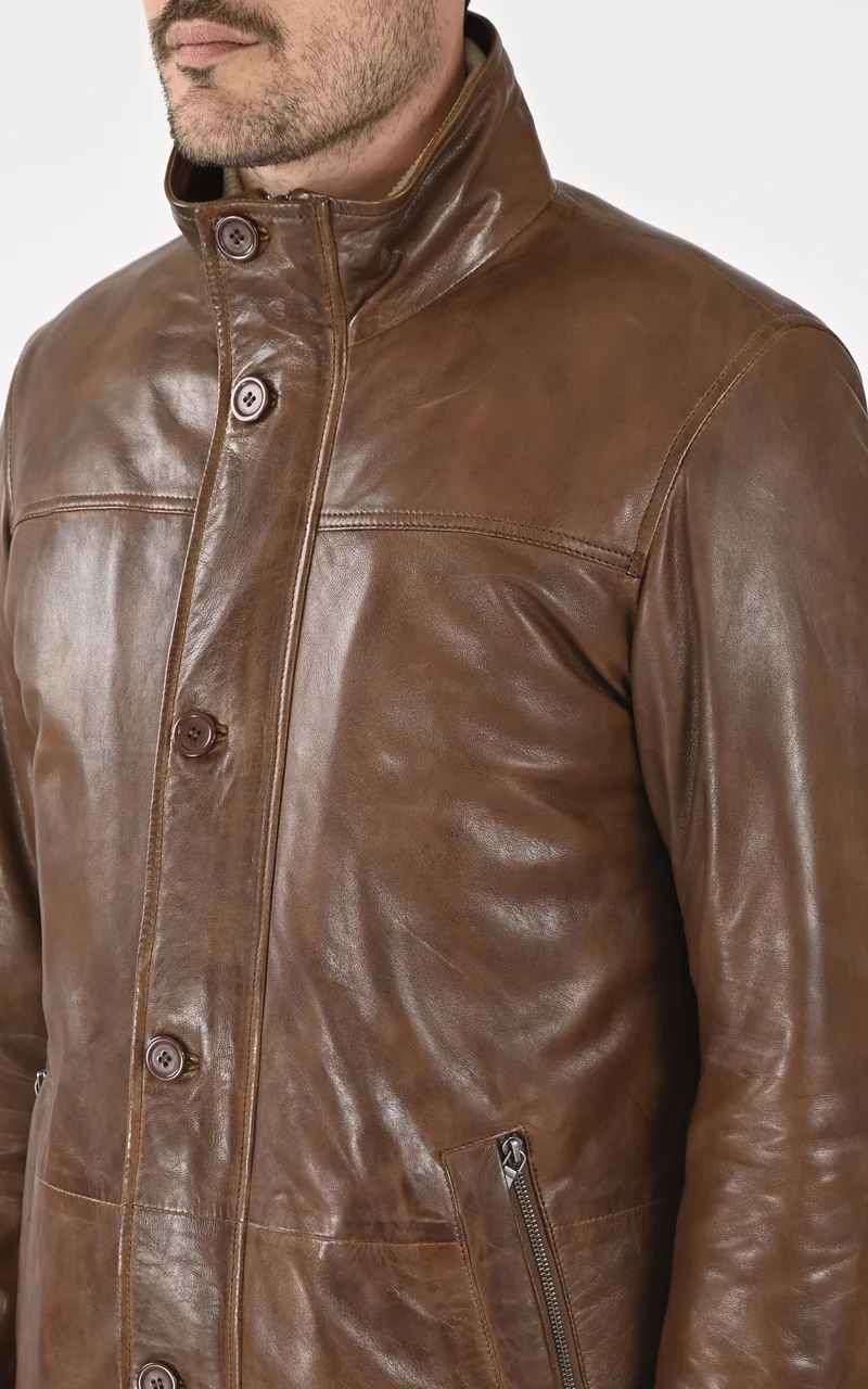Surveste cuir agneau Moose marron