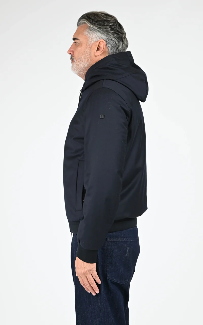 Veste à capuche laine Vigo bleu marine