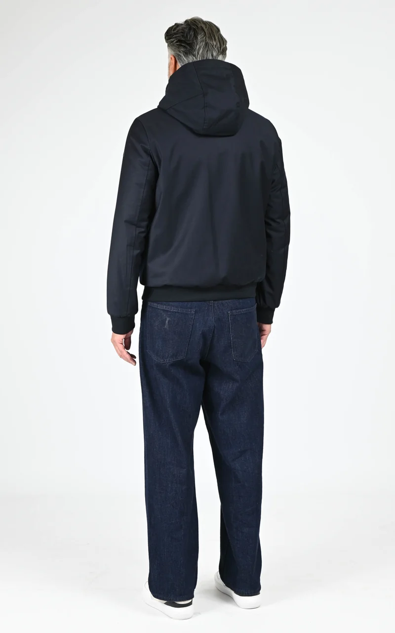 Veste à capuche laine Vigo bleu marine