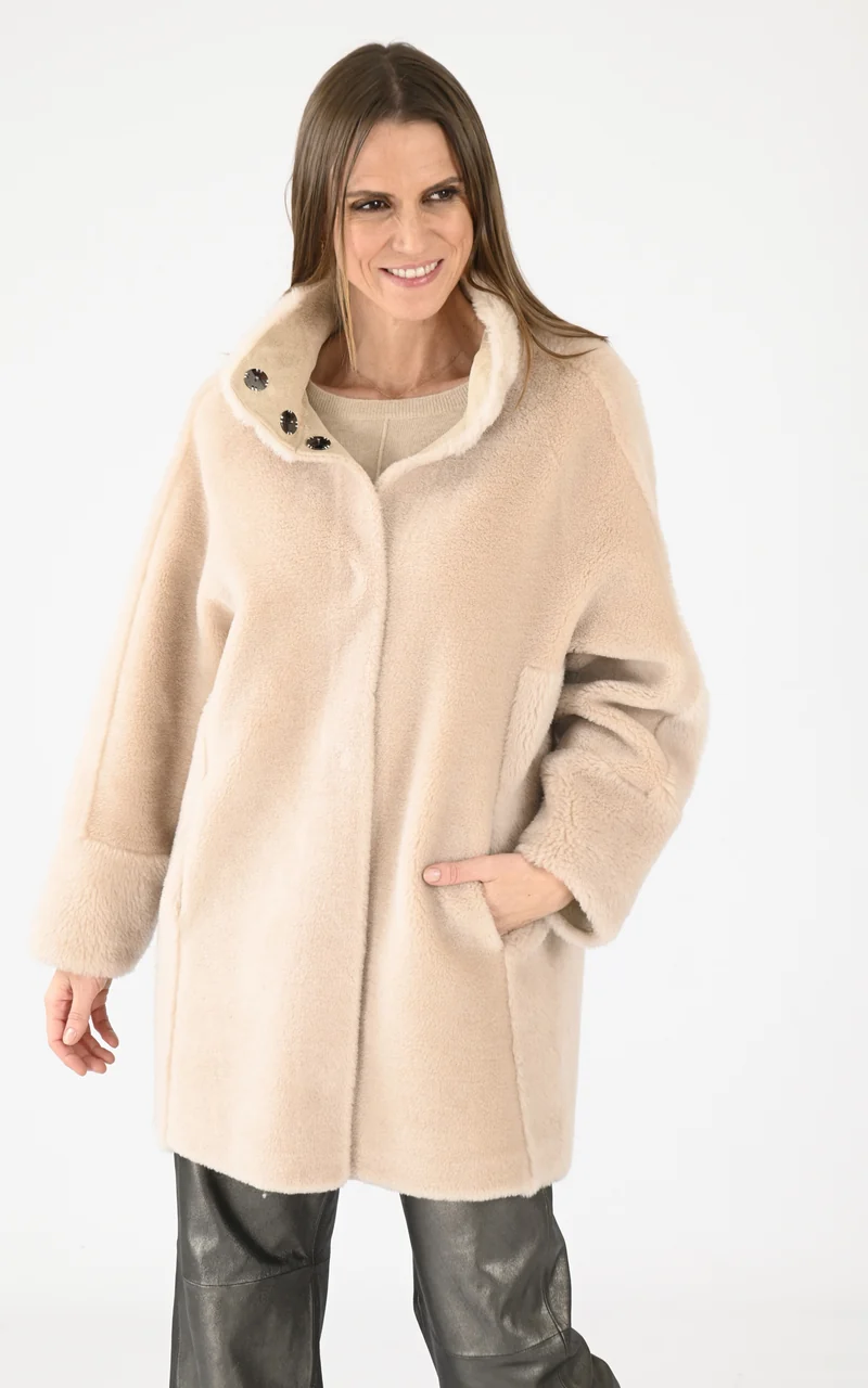 Veste réversible laine Thalia beige
