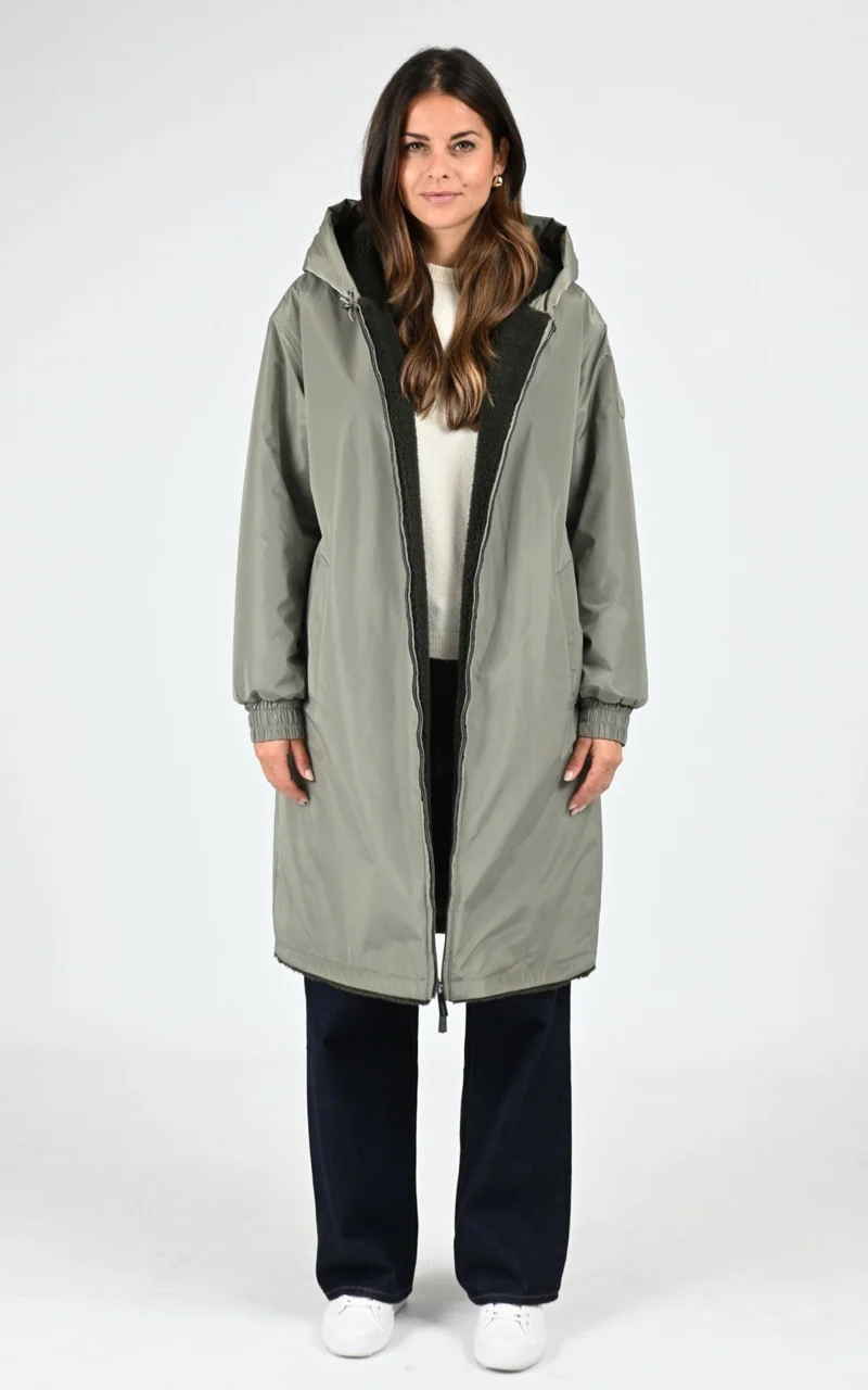 Parka réversible sherpa Selma kaki