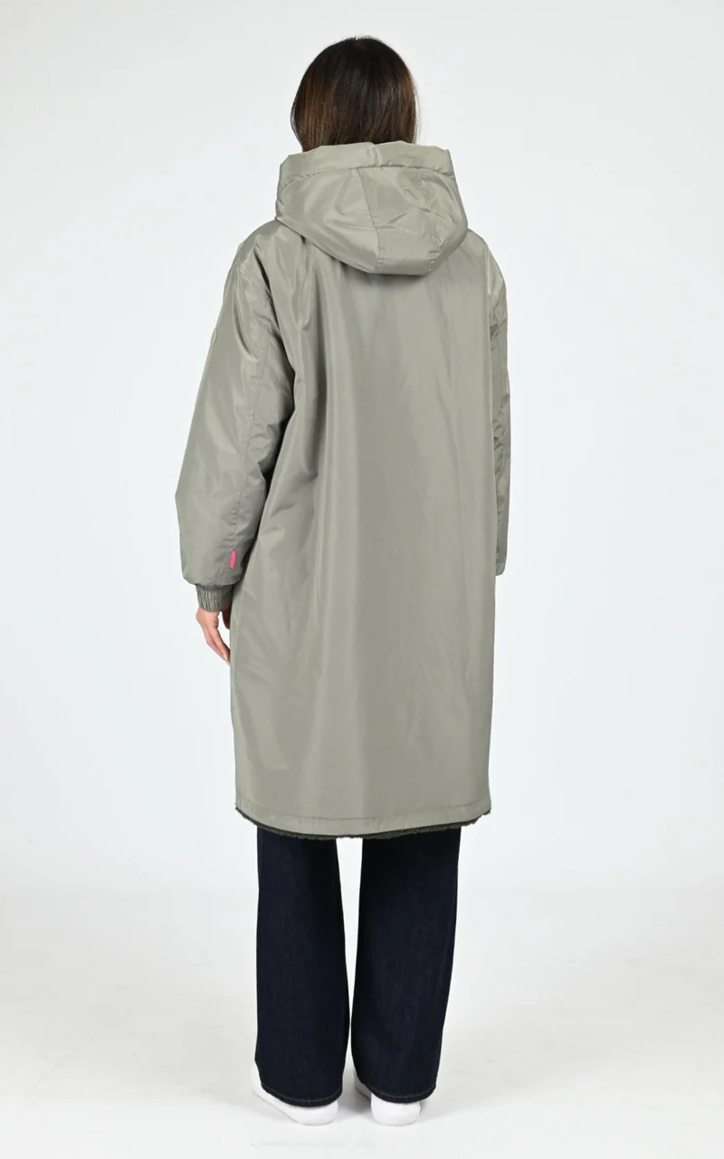 Parka réversible sherpa Selma kaki