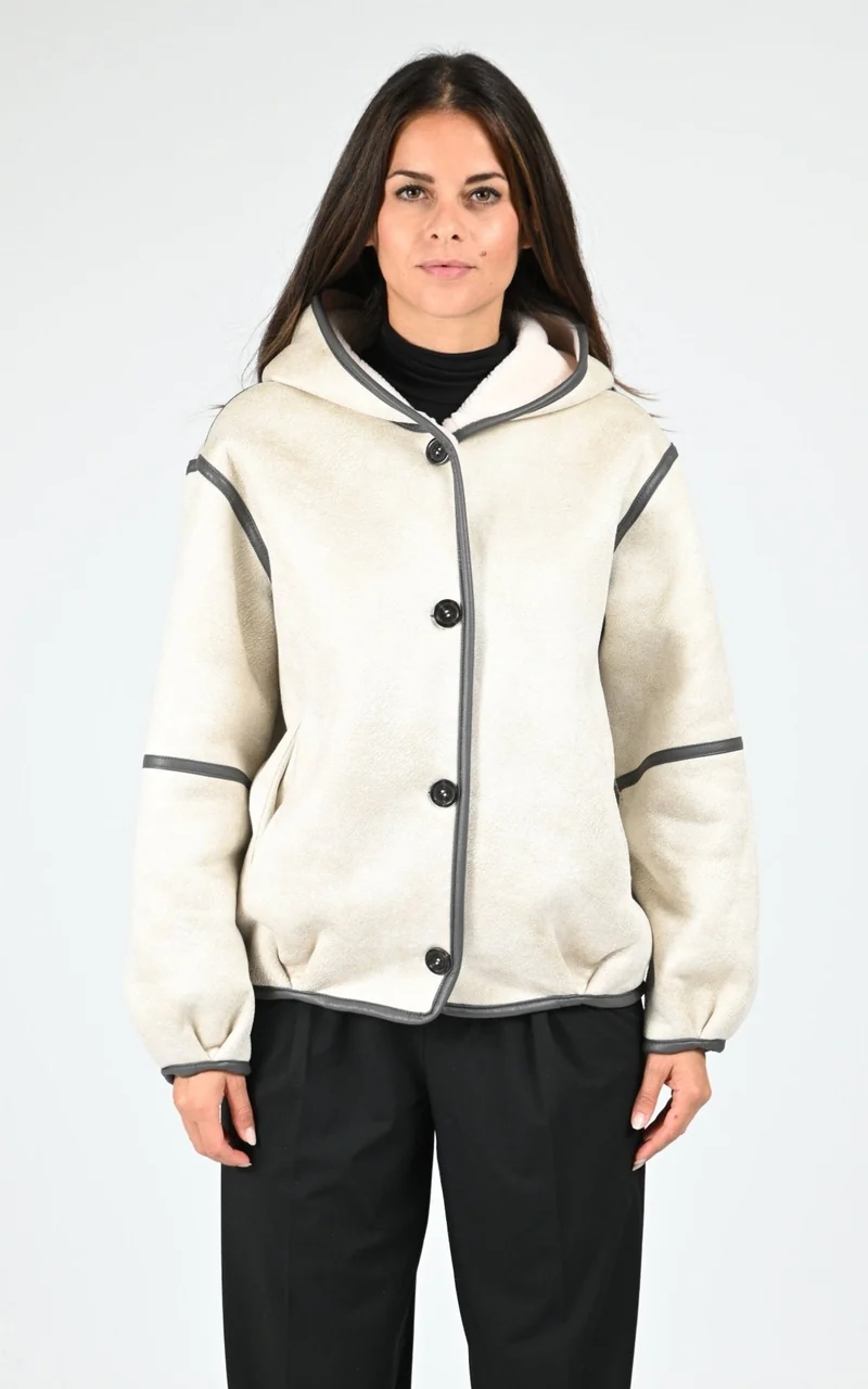 Veste réversible fausse fourrure Natacha beige